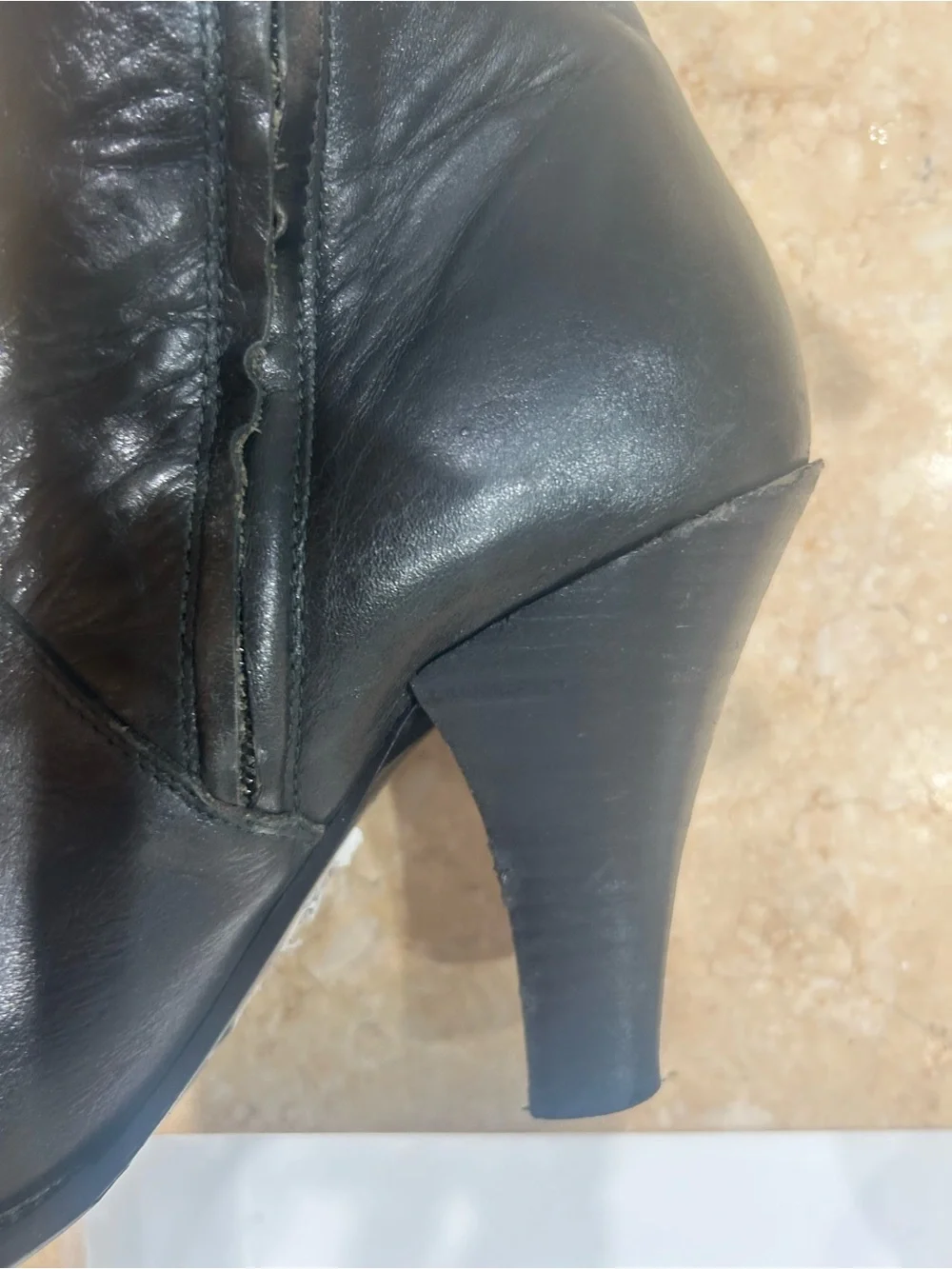 Leather House of Dereon Black Studded Knee-High Women's Boots